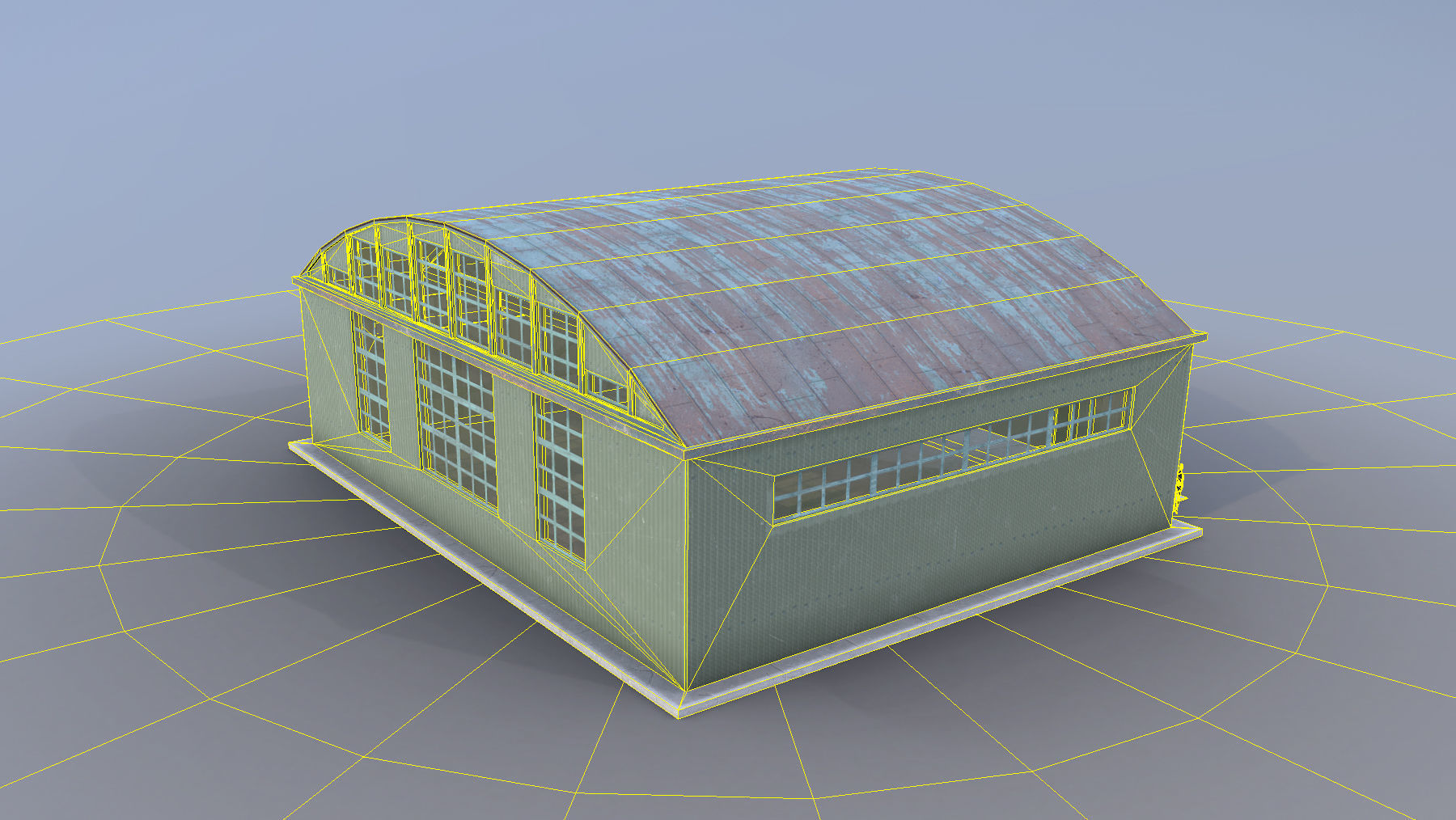 Airport Hangar SmallHangar 01 open   Low-poly 3D model_9