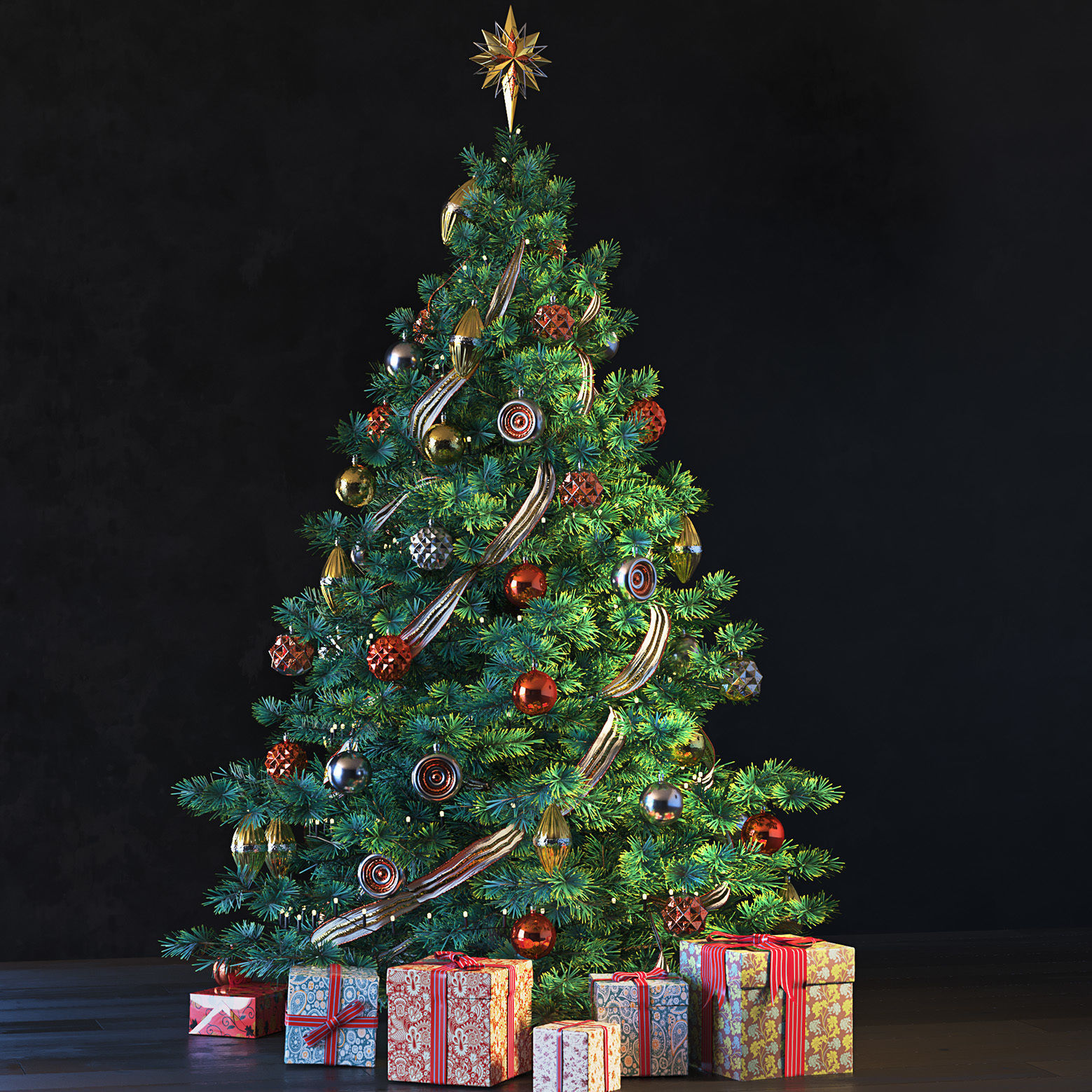 Christmas and New Year set 3D model_2
