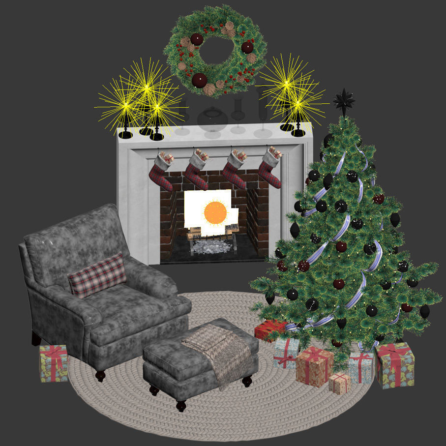 Christmas and New Year set 3D model_9