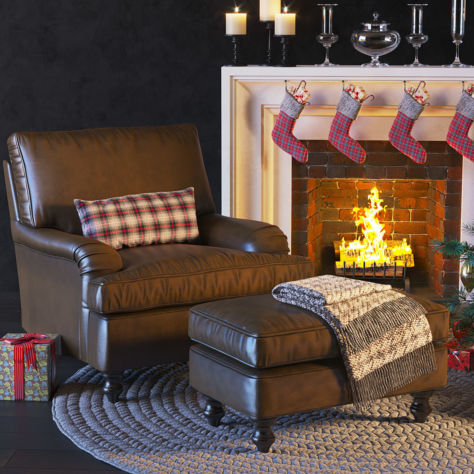 Christmas and New Year set 3D model_1