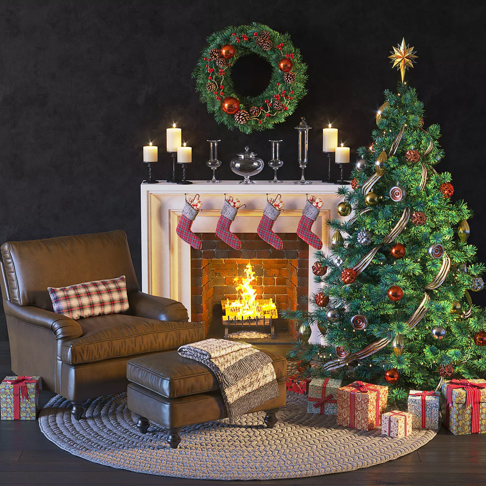 Christmas and New Year set 3D model_0