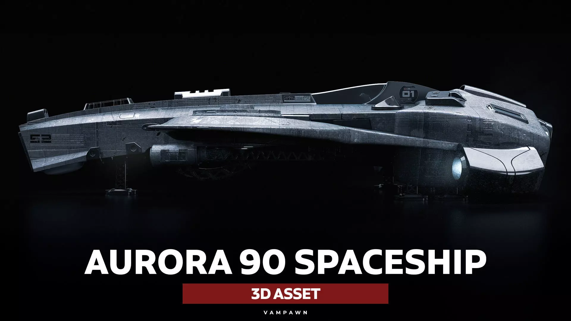 Aurora 90 Spaceship High Detailed 3D model