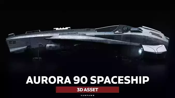 Aurora 90 Spaceship High Detailed 3D model