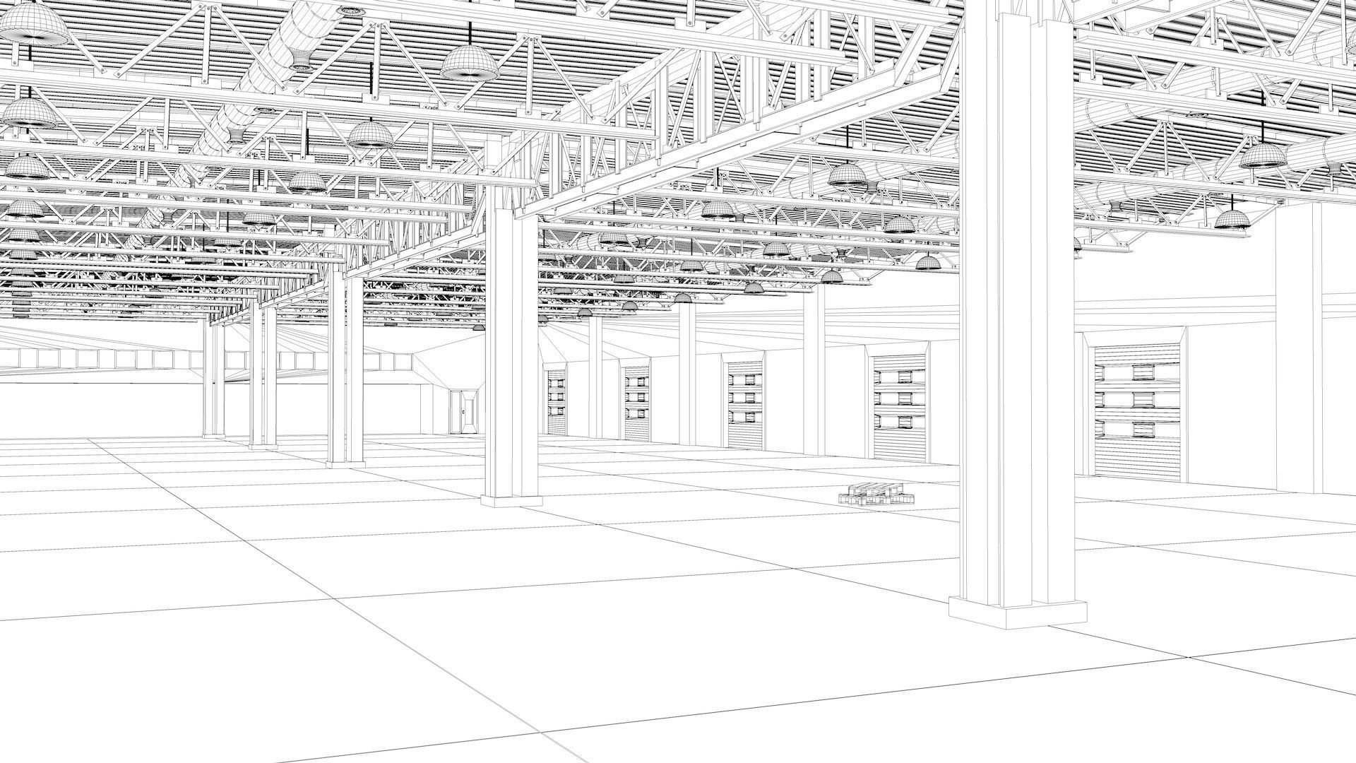 Warehouse Interior with Pallet 3D model_13