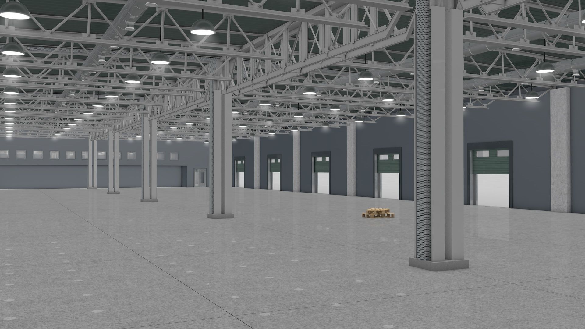 Warehouse Interior with Pallet 3D model_8