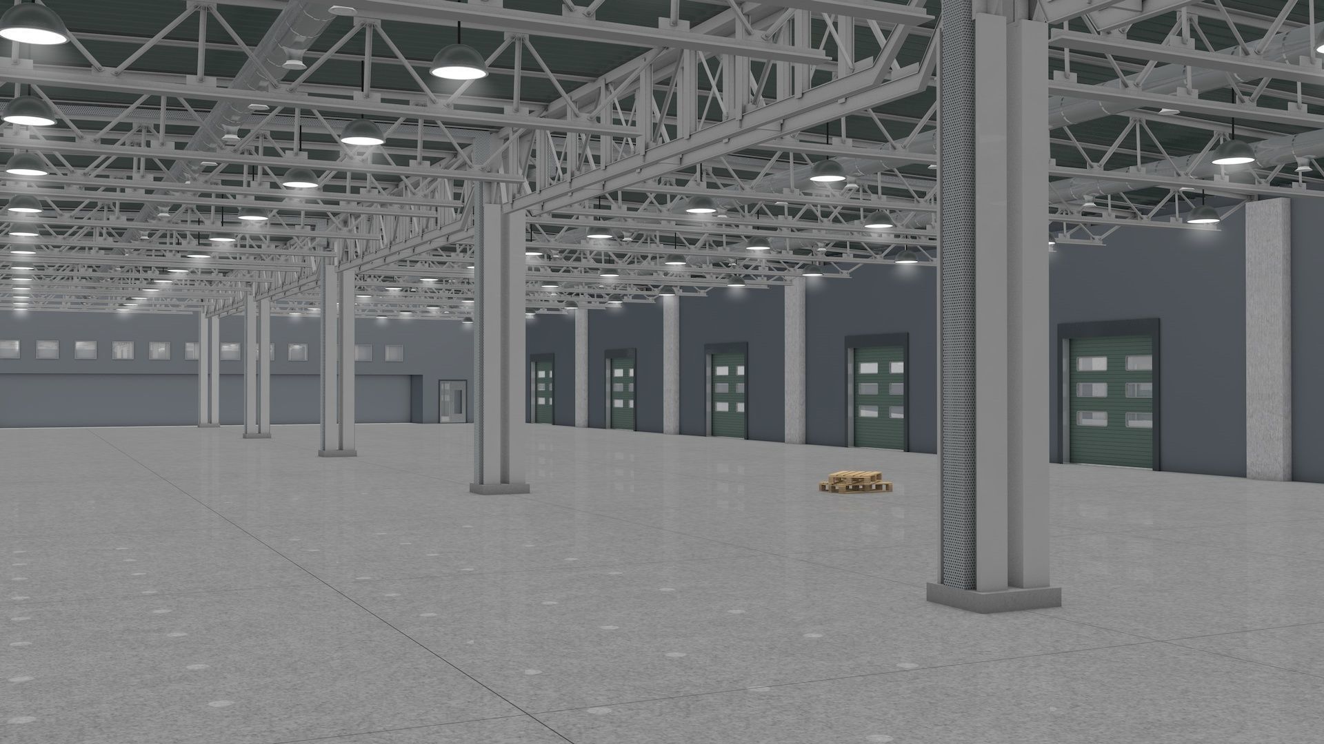 Warehouse Interior with Pallet 3D model_9