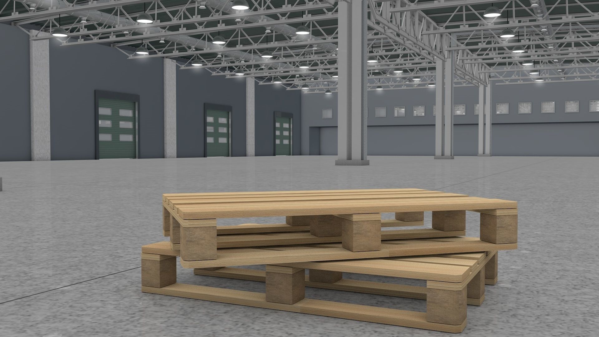 Warehouse Interior with Pallet 3D model_11