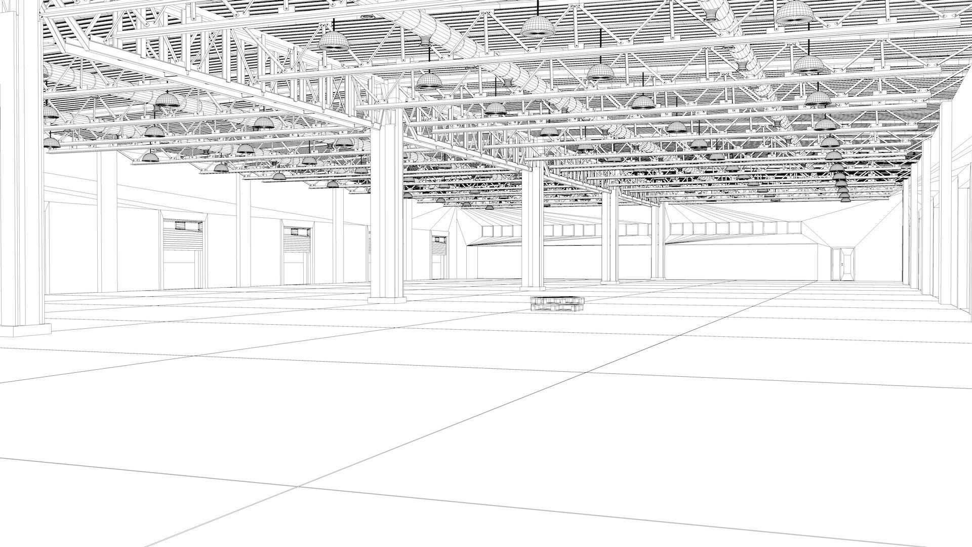 Warehouse Interior with Pallet 3D model_12