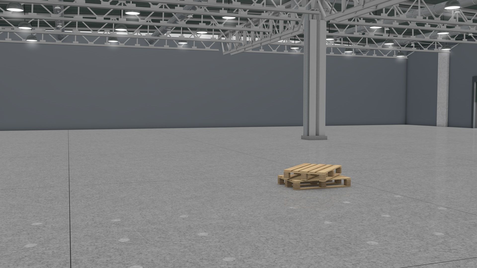 Warehouse Interior with Pallet 3D model_4