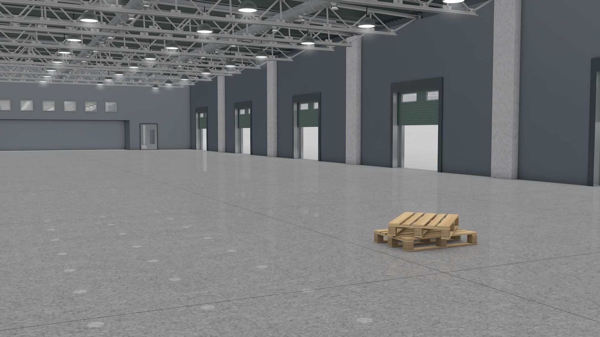 Warehouse Interior with Pallet 3D model_6