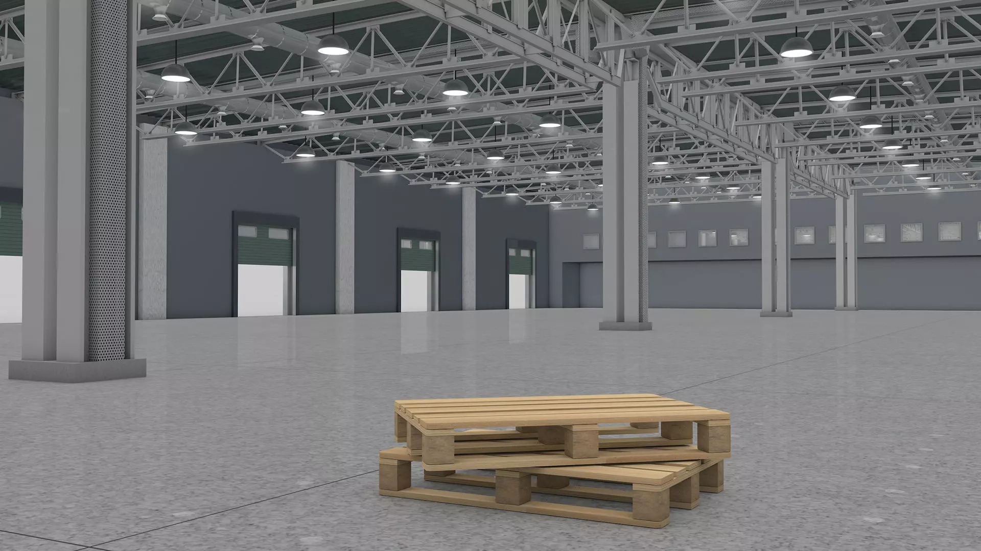 Warehouse Interior with Pallet 3D model_0