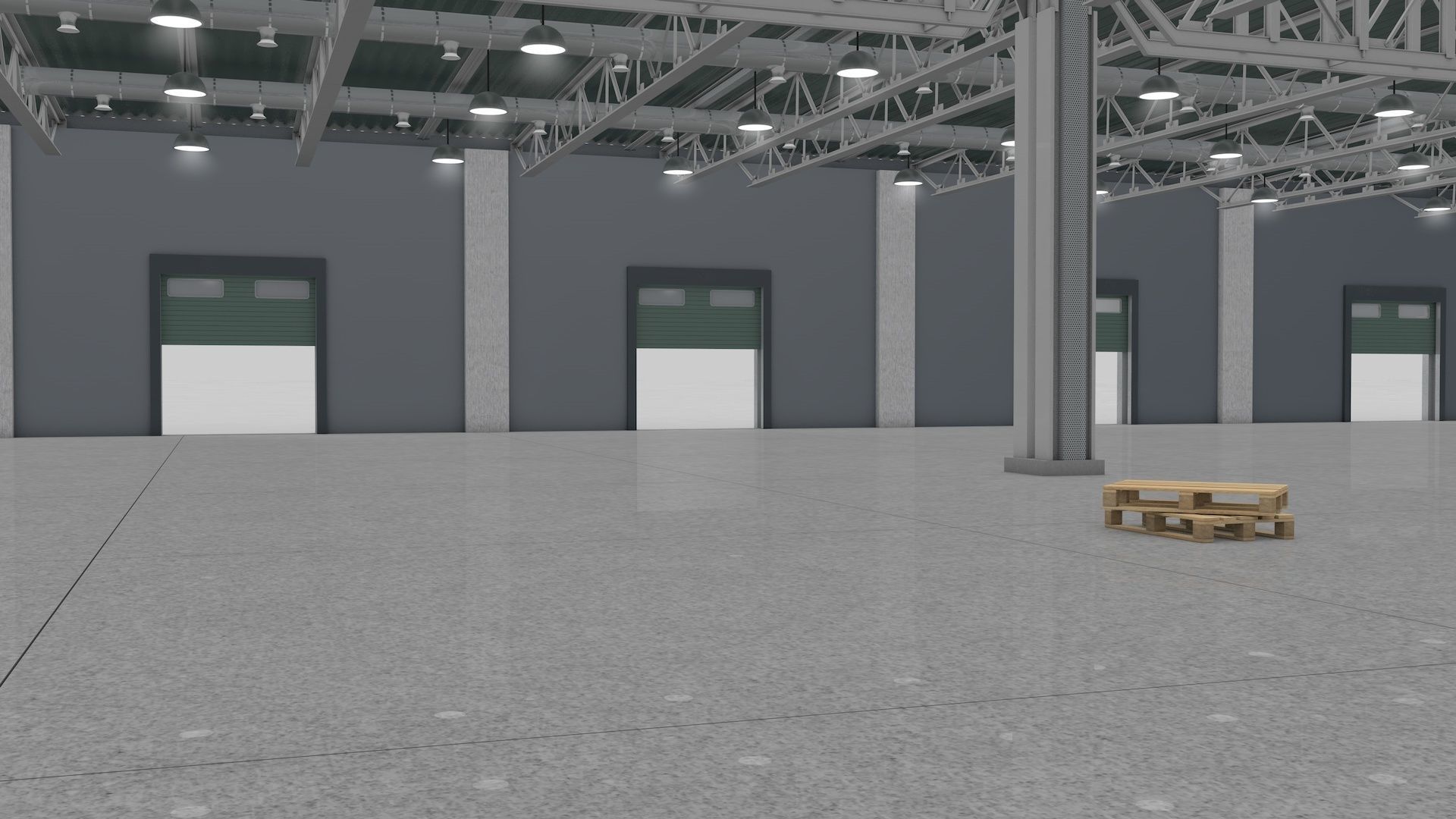 Warehouse Interior with Pallet 3D model_3