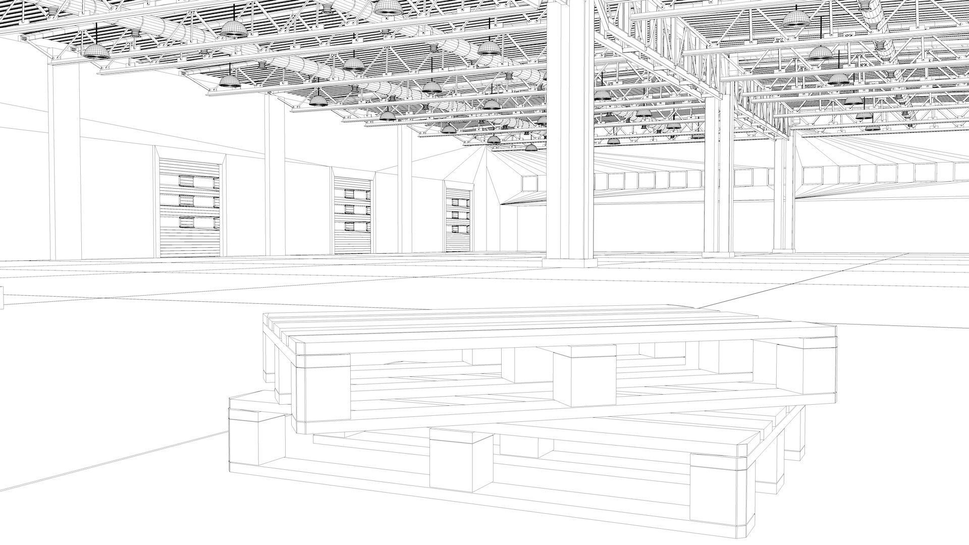 Warehouse Interior with Pallet 3D model_14