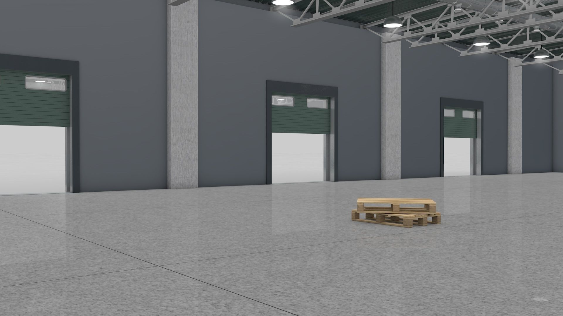 Warehouse Interior with Pallet 3D model_5