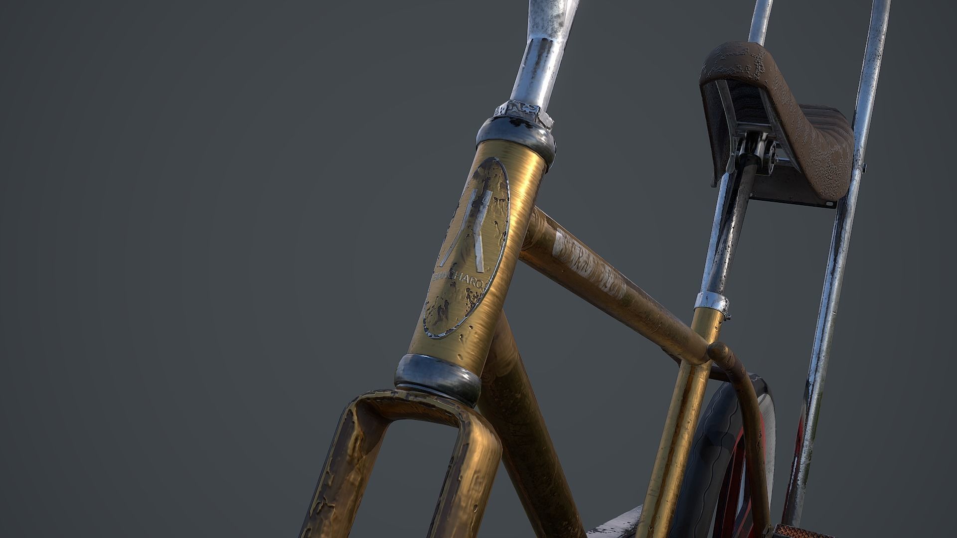 Old Banana Seat Bike - 4K PBR Game Ready Low-poly 3D model_7