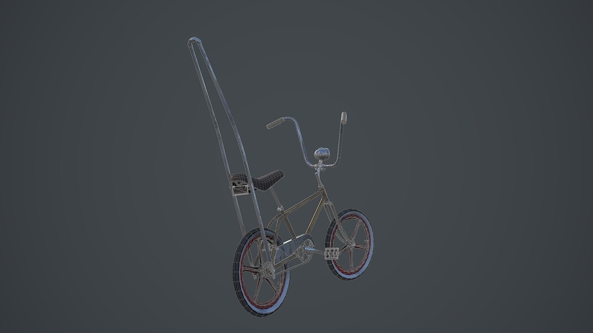 Old Banana Seat Bike - 4K PBR Game Ready Low-poly 3D model_11
