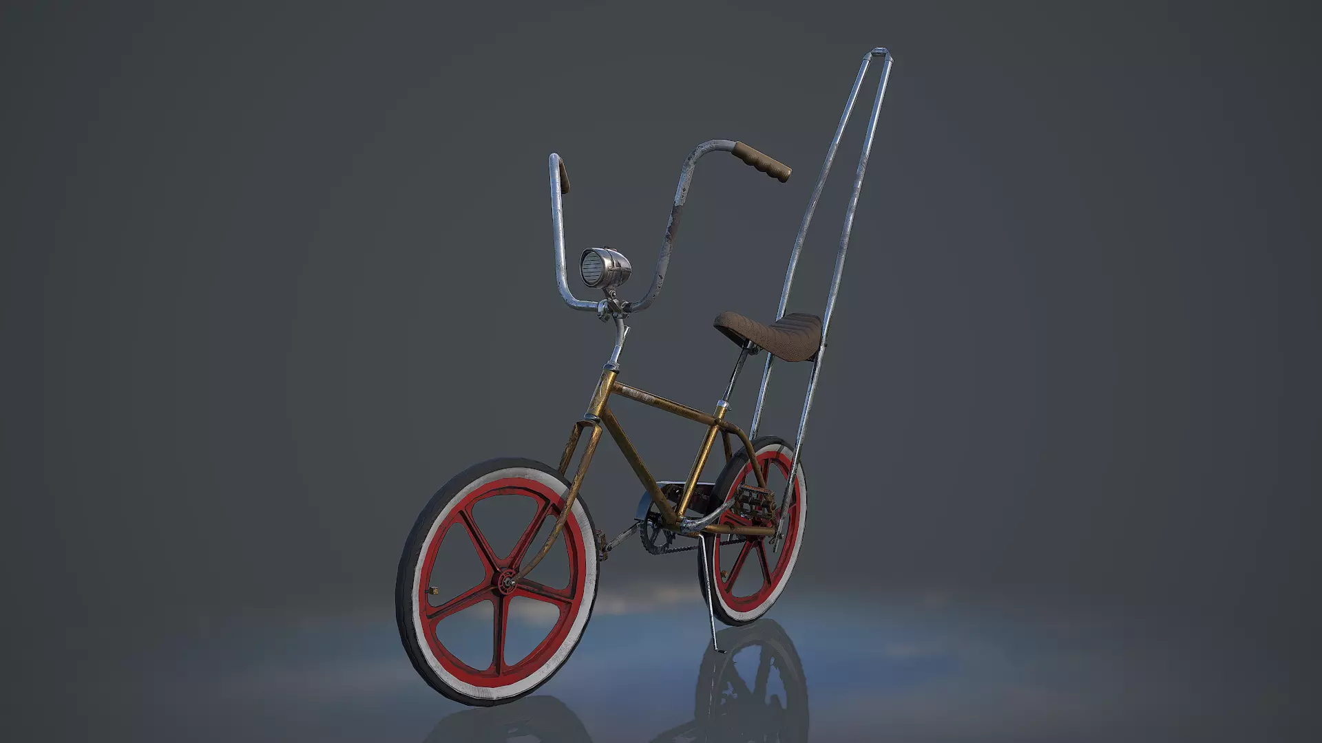 Old Banana Seat Bike - 4K PBR Game Ready Low-poly 3D model_0