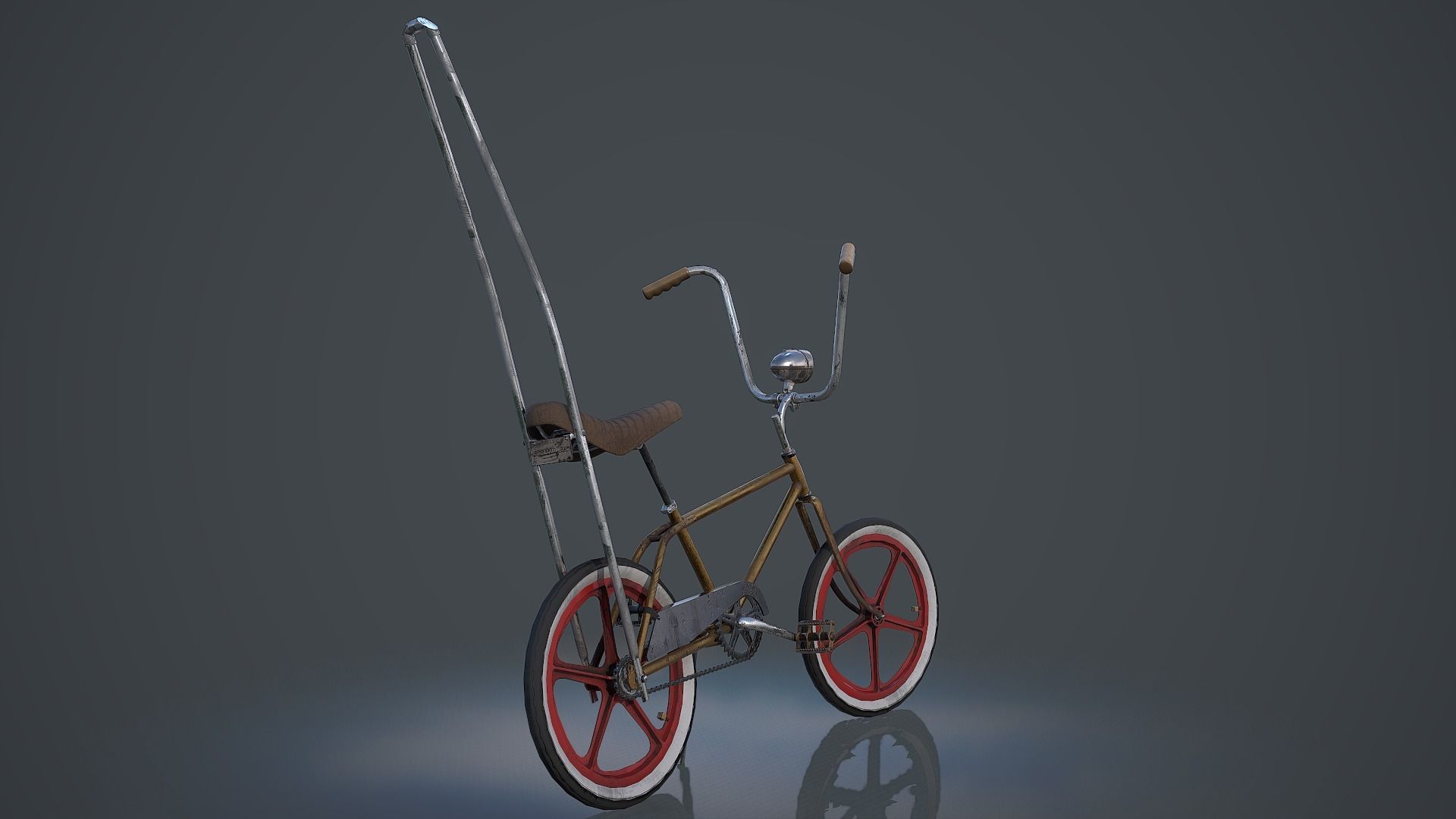 Old Banana Seat Bike - 4K PBR Game Ready Low-poly 3D model_8