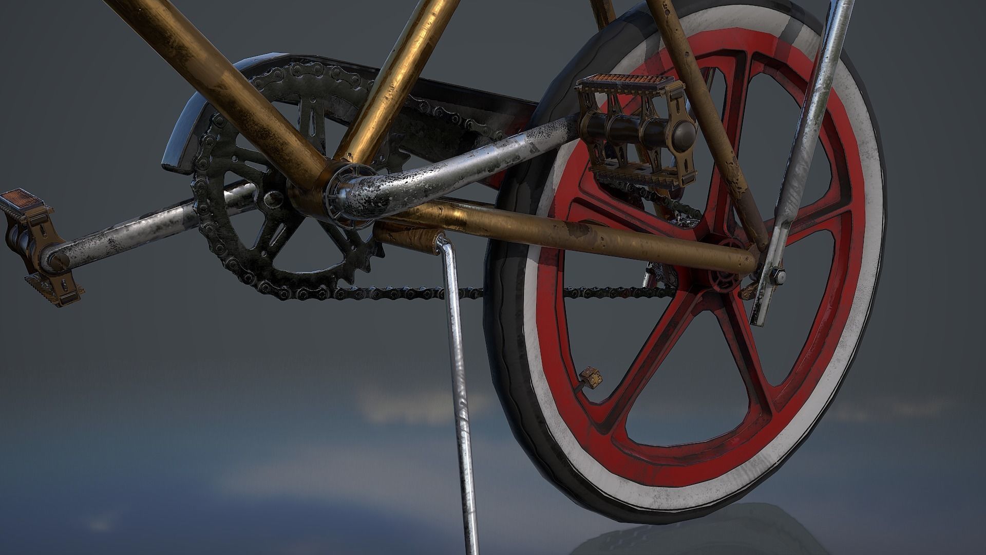 Old Banana Seat Bike - 4K PBR Game Ready Low-poly 3D model_4
