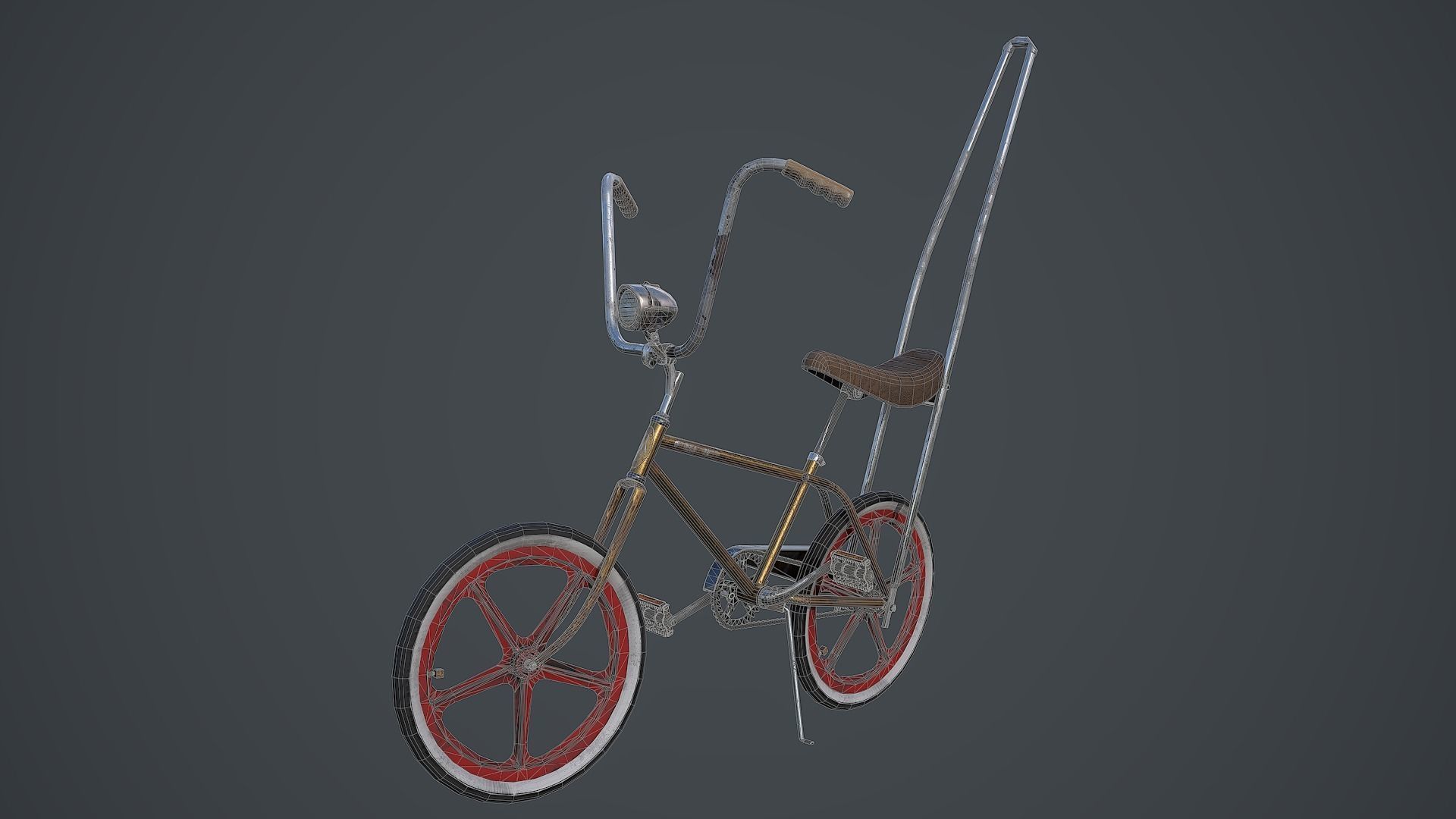 Old Banana Seat Bike - 4K PBR Game Ready Low-poly 3D model_10
