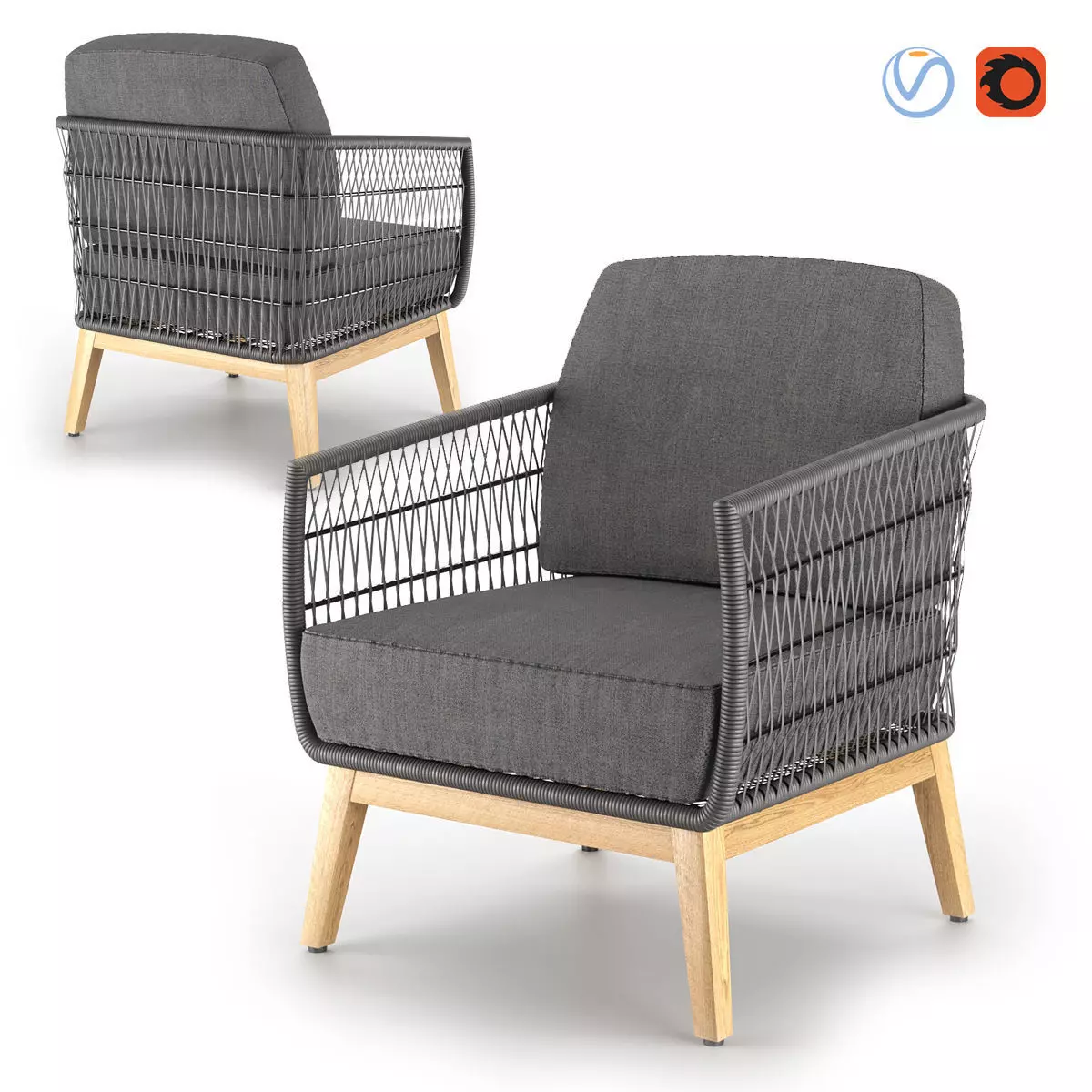 Kenton Wicker Chair 3D model