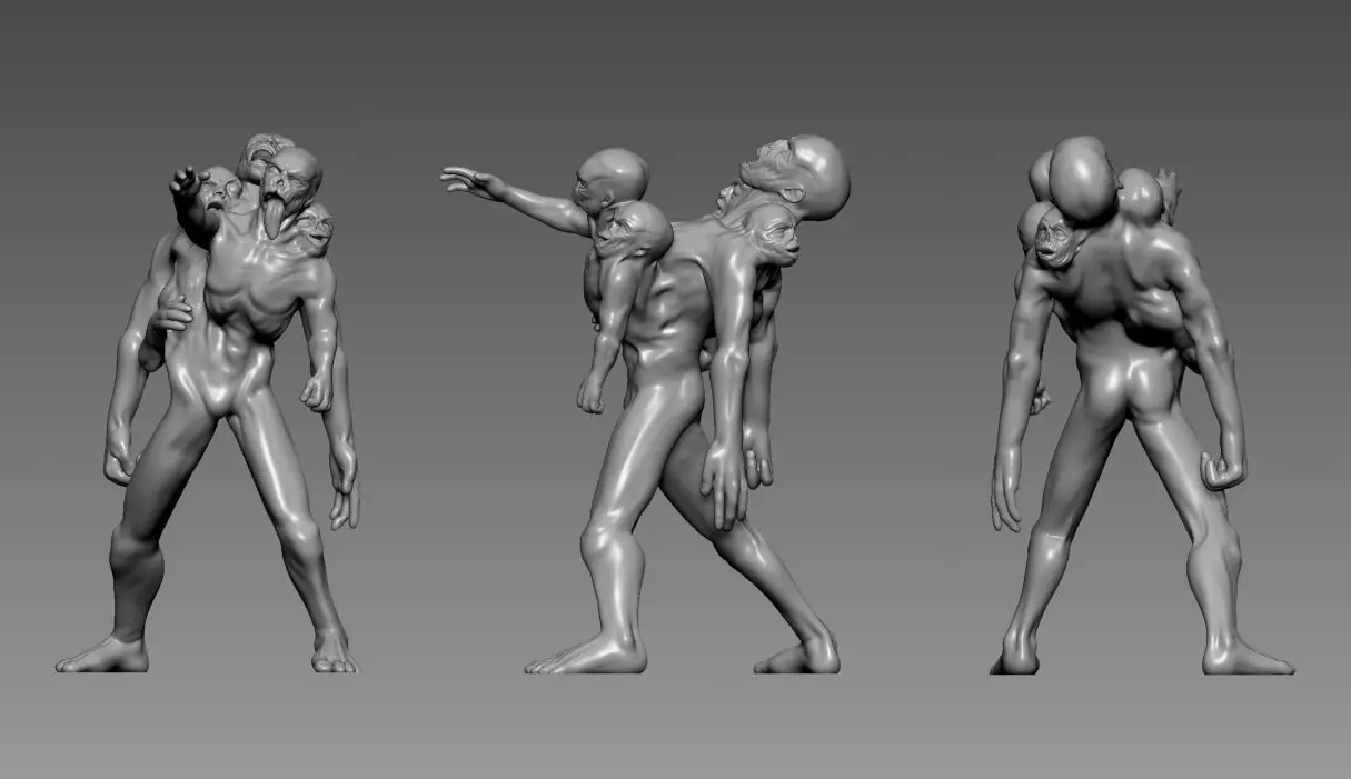 Beast of Many Faces - 3D Printable Monster - 3 Poses 3D print model