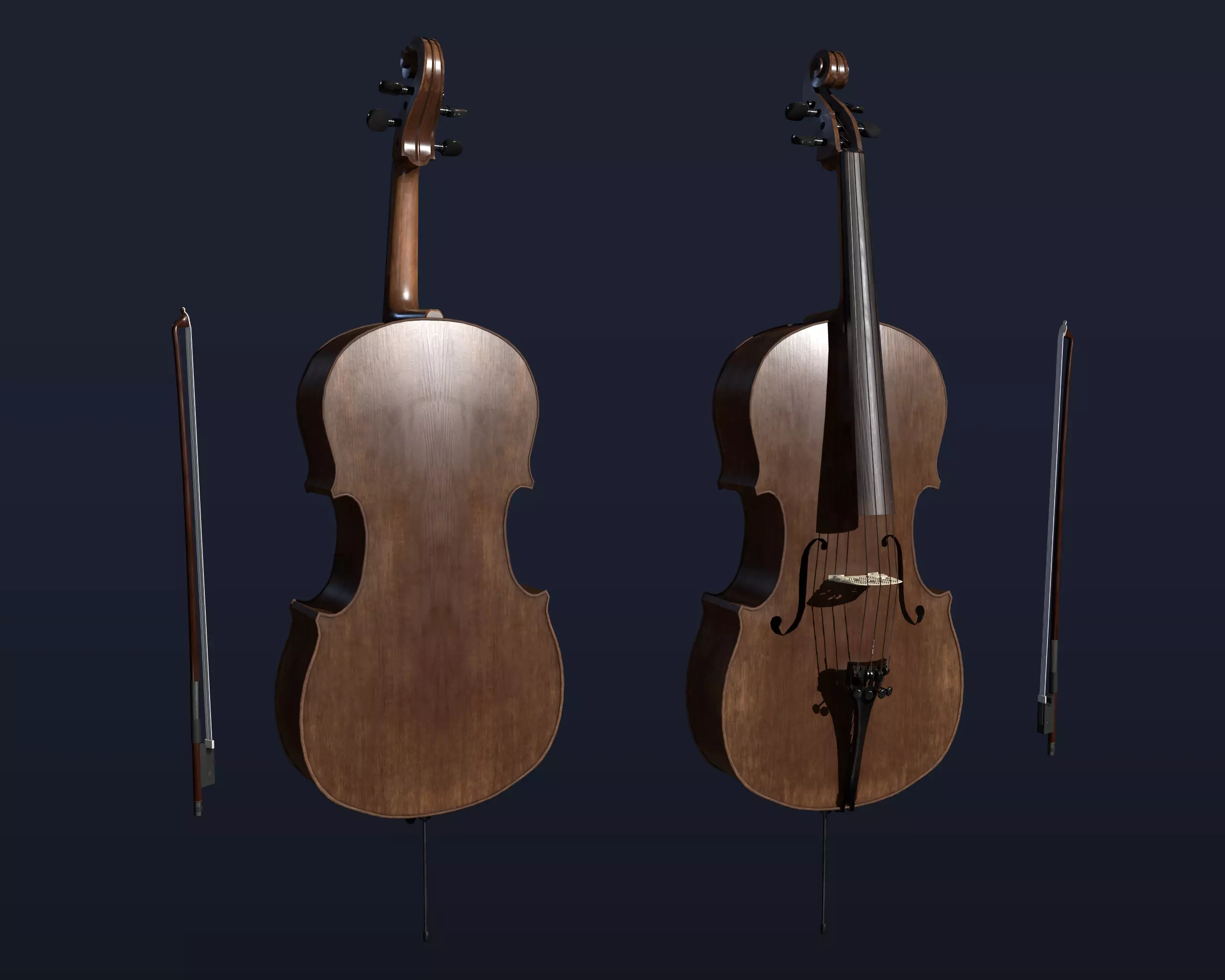 Classic Cello Low-poly 3D model