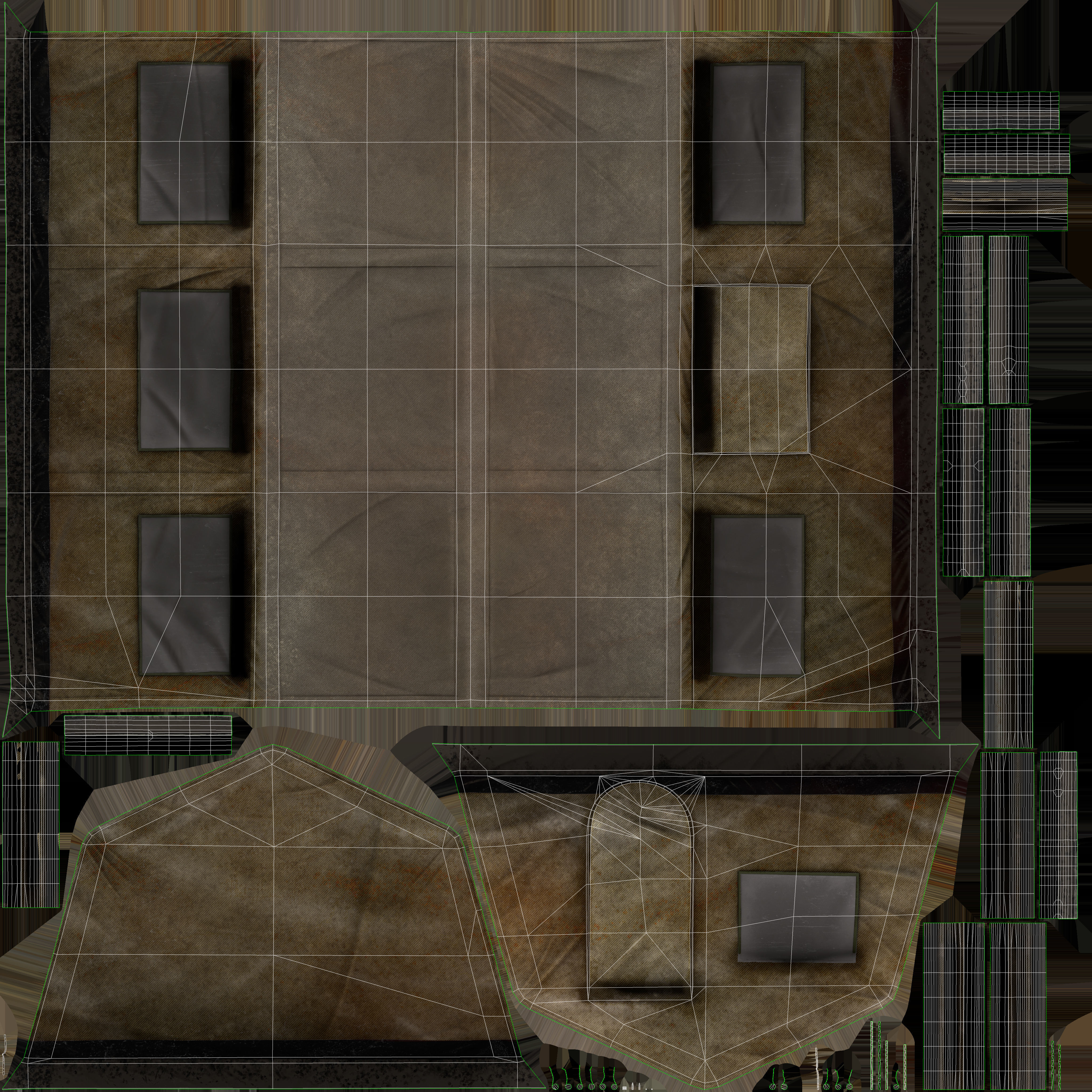 Military tent Low-poly 3D model_16