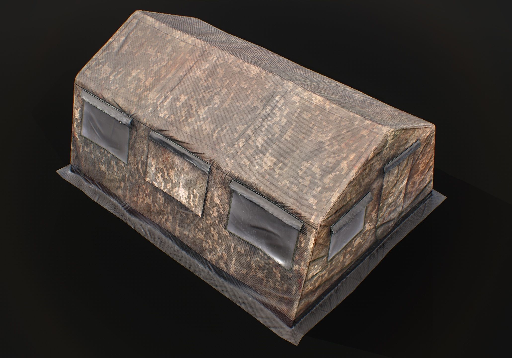 Military tent Low-poly 3D model_12