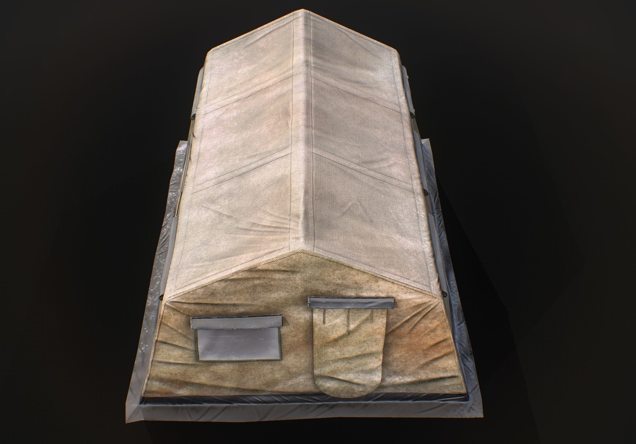 Military tent Low-poly 3D model_7