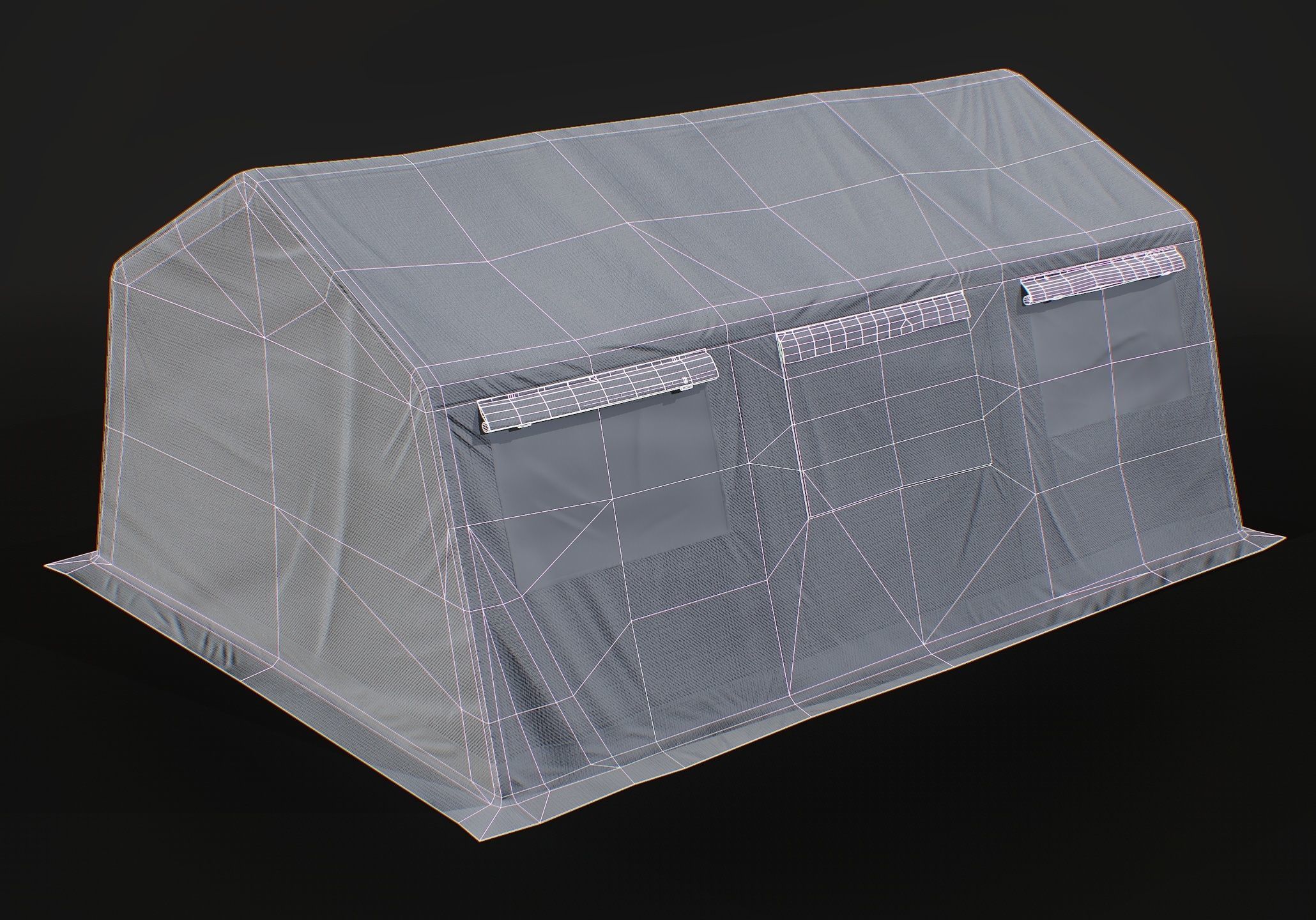 Military tent Low-poly 3D model_15
