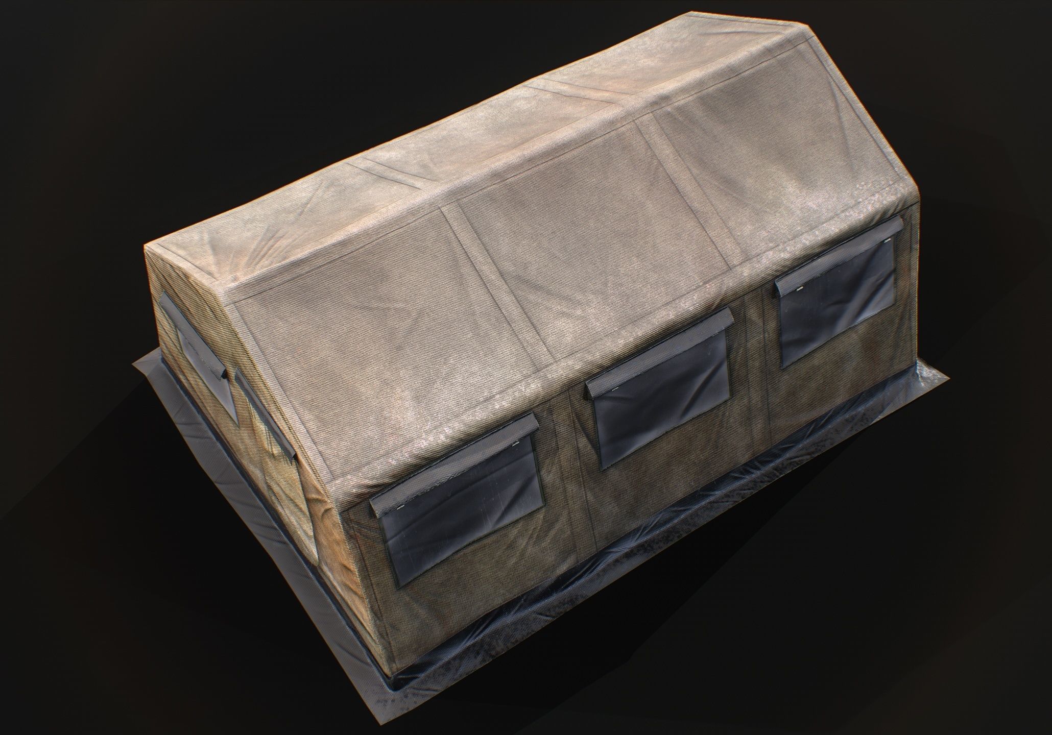 Military tent Low-poly 3D model_13