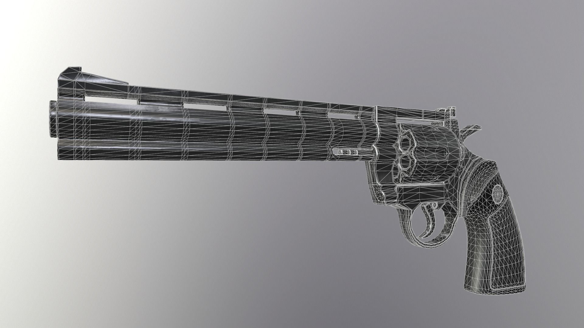 Magnum Pistol 3D Model Low-poly 3D model_5
