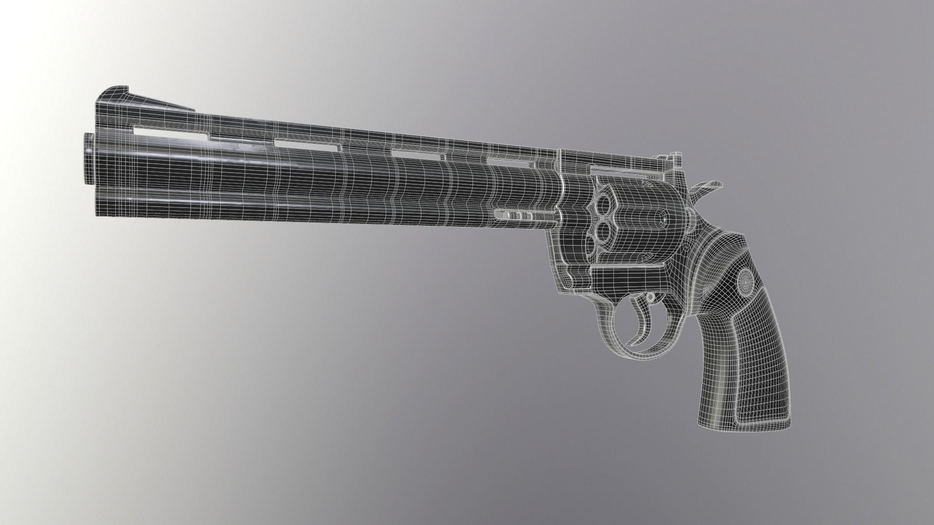 Magnum Pistol 3D Model Low-poly 3D model_7