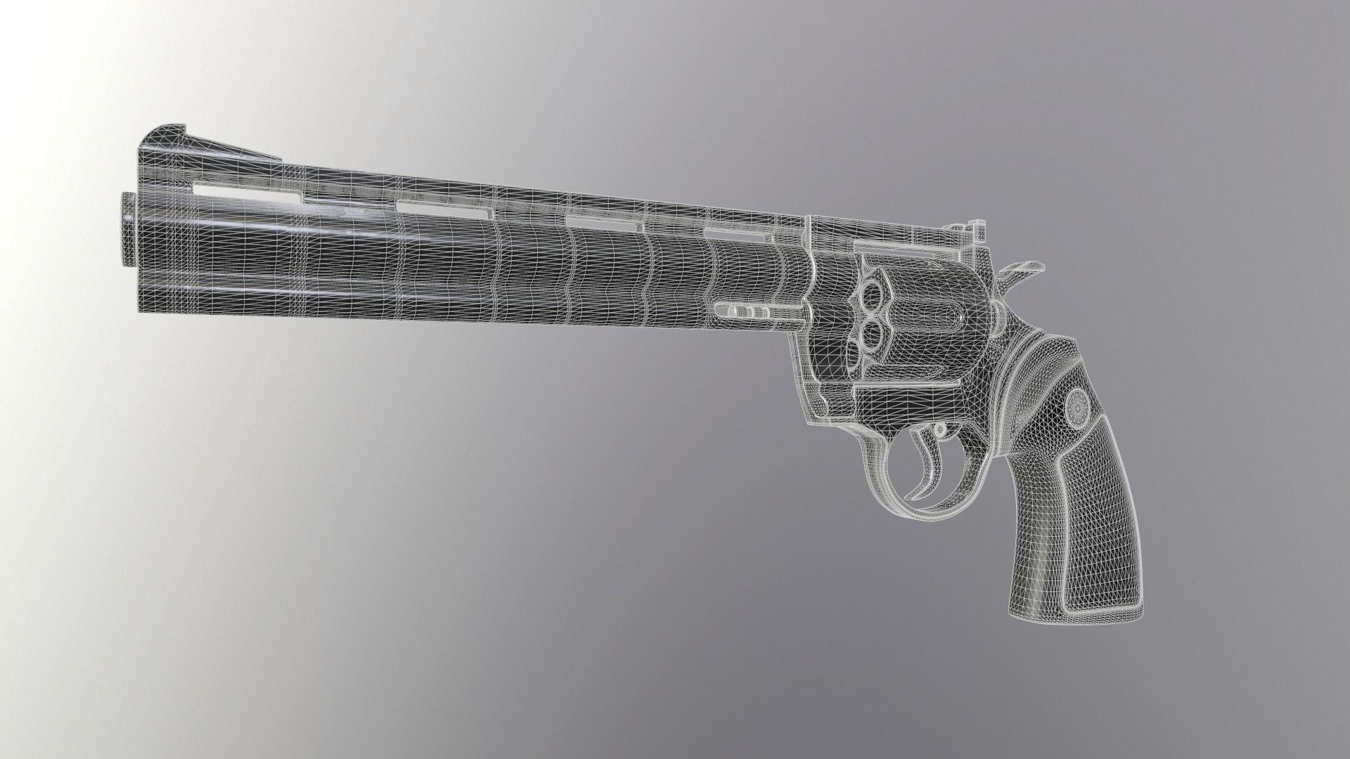 Magnum Pistol 3D Model Low-poly 3D model_6