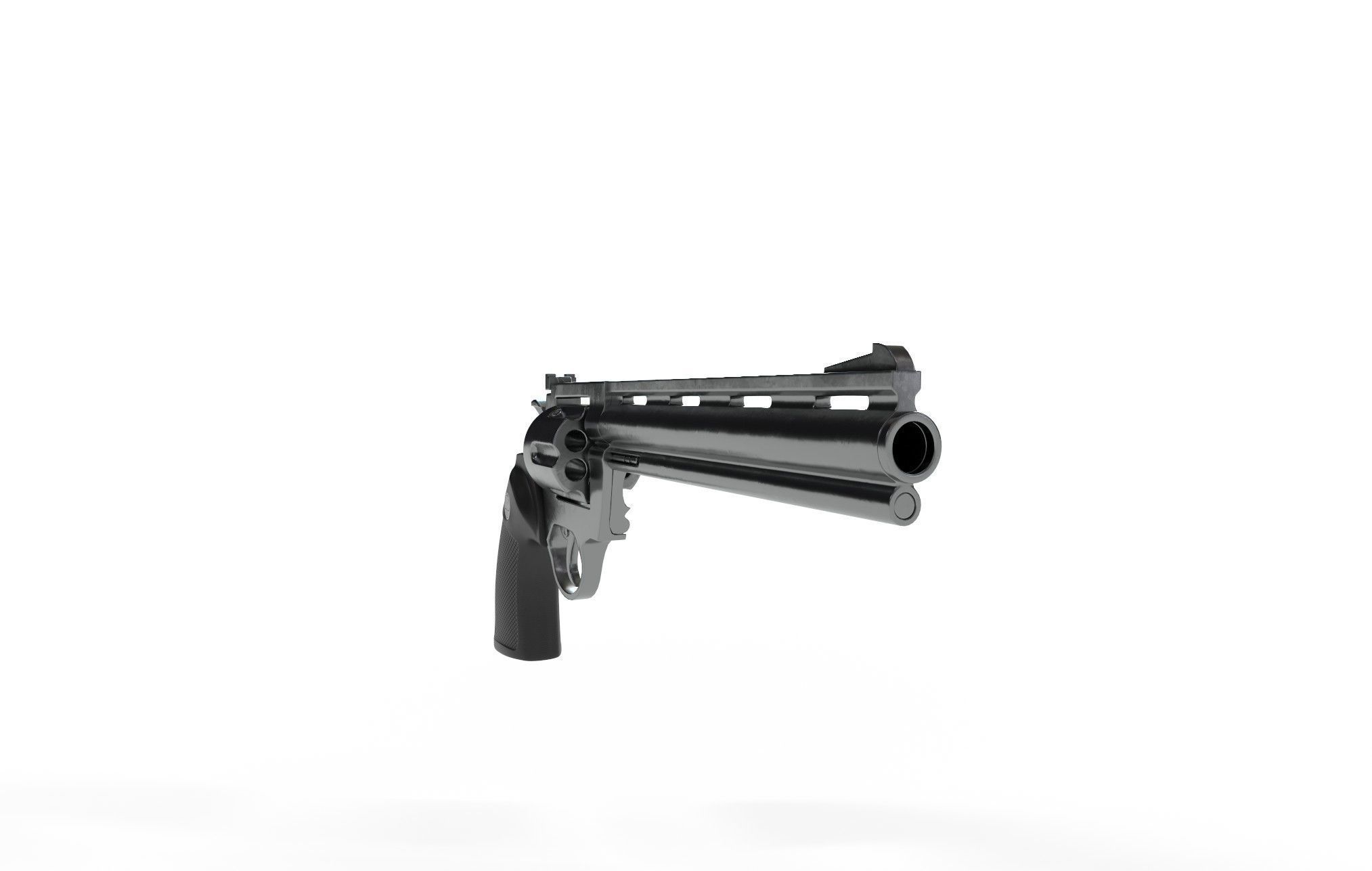 Magnum Pistol 3D Model Low-poly 3D model_2