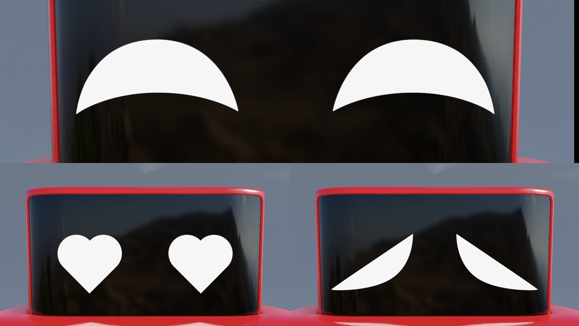 Cartoon Small Futuristic Robot Low-poly 3D model_6