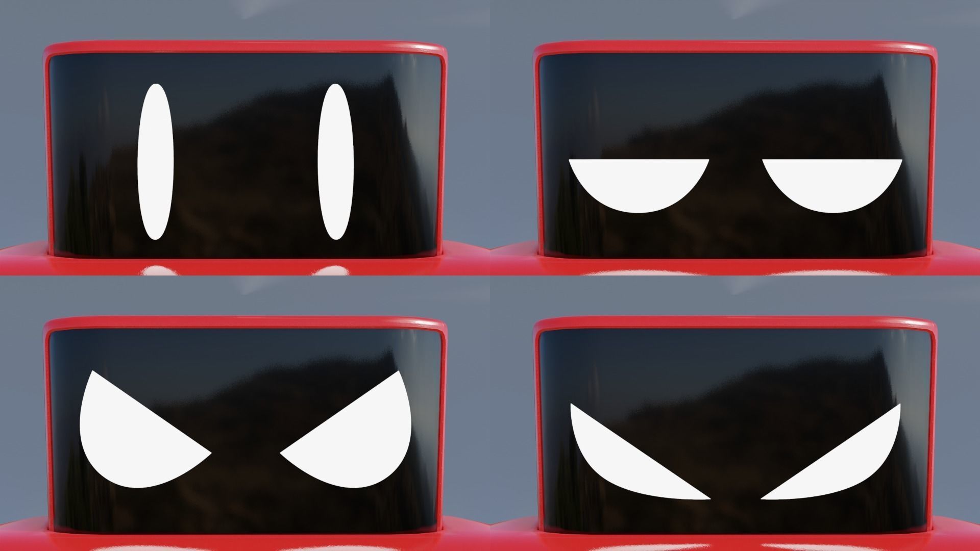 Cartoon Small Futuristic Robot Low-poly 3D model_7