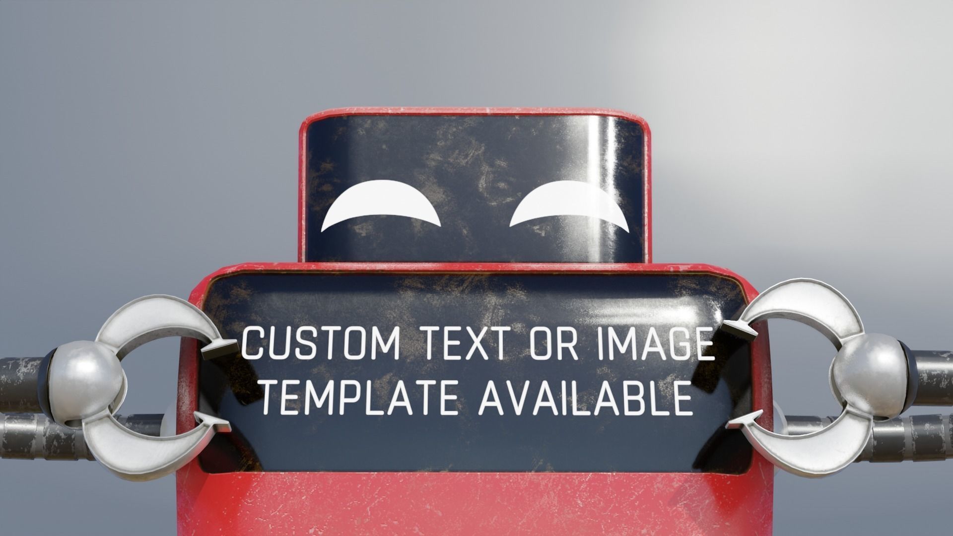 Cartoon Small Futuristic Robot Low-poly 3D model_8