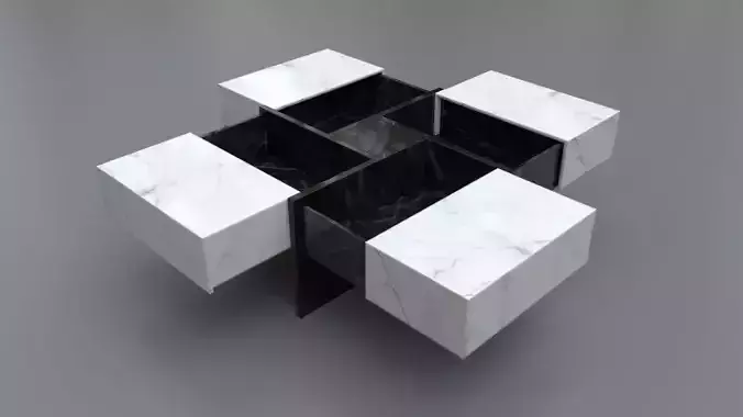 Square coffee table with storage