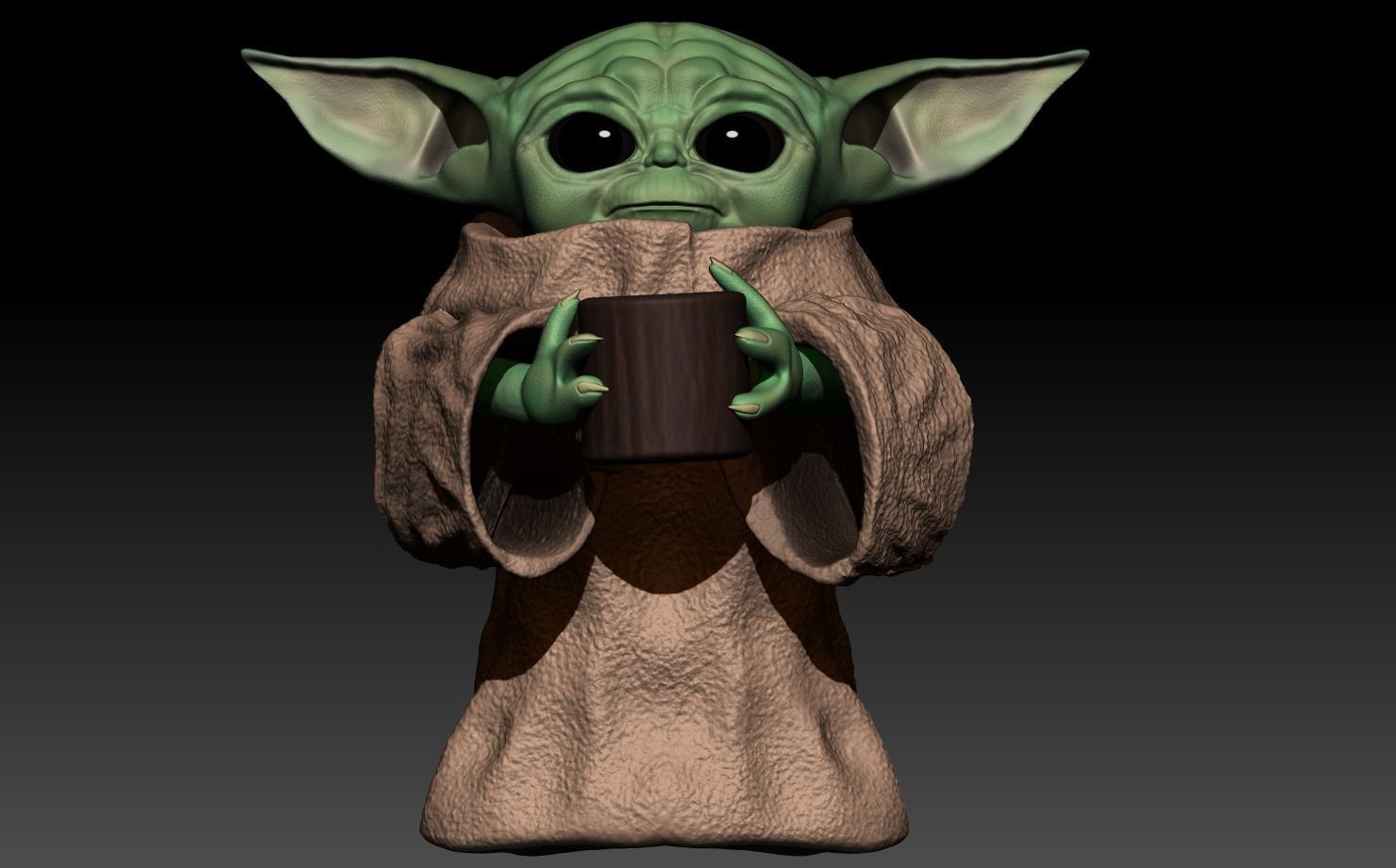 The Child - Baby Yoda - CGI and 3D PRINT 3D model_1