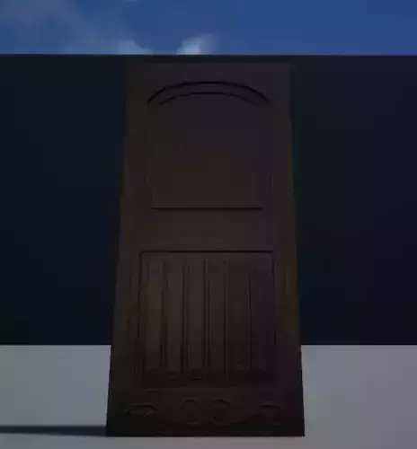 Wooden Door with Frame 3D model