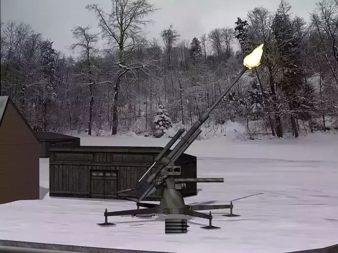 88mm Flak gun - WWII German 3D model