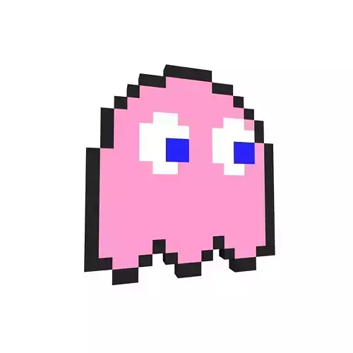 Pixel Pinky v1 001 Low-poly 3D model