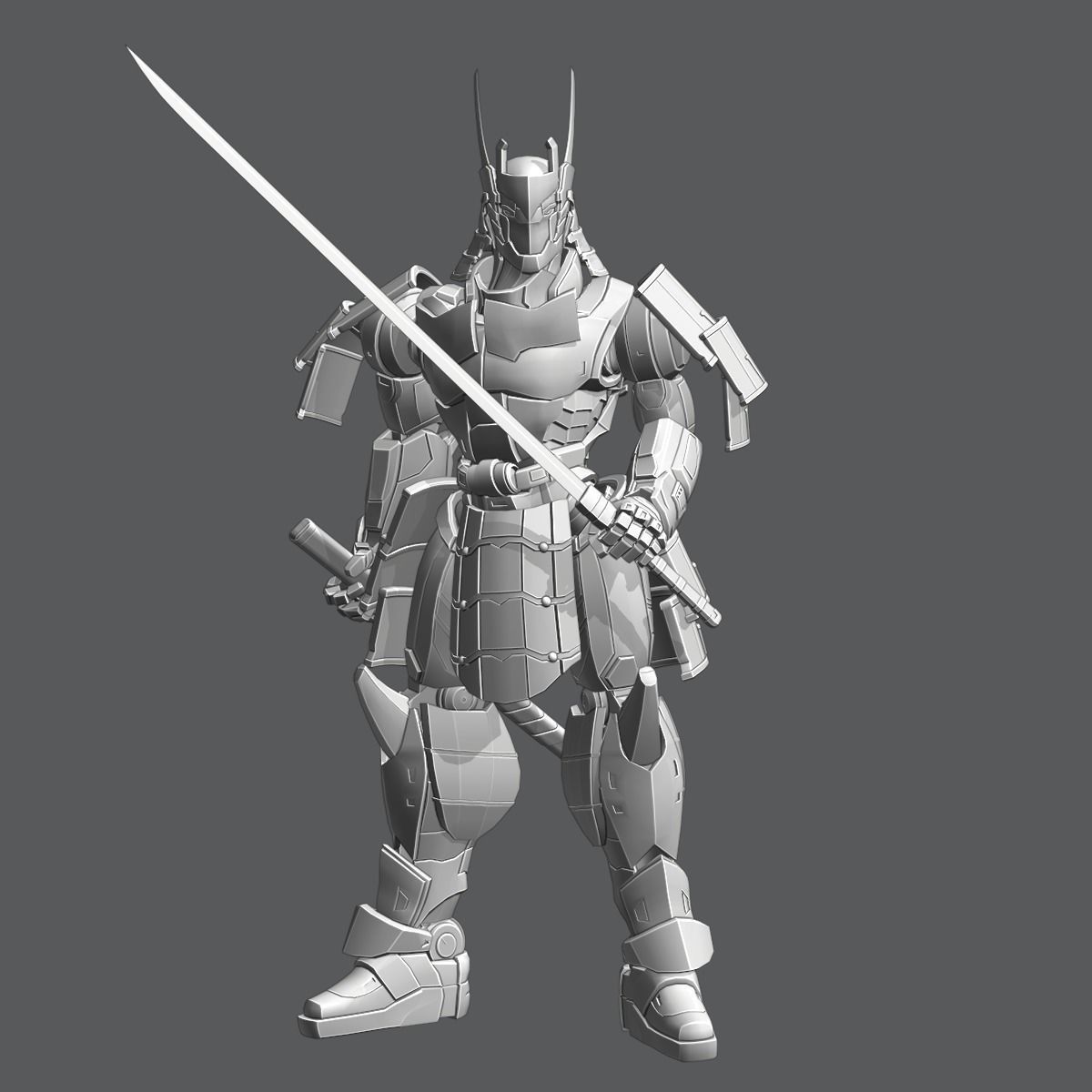  Samurai Robot asset Low-poly 3D model_19