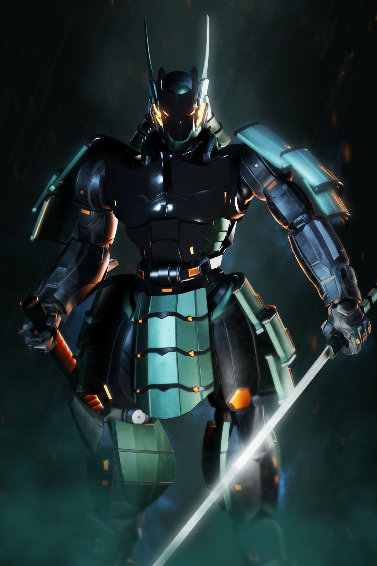  Samurai Robot asset Low-poly 3D model_3