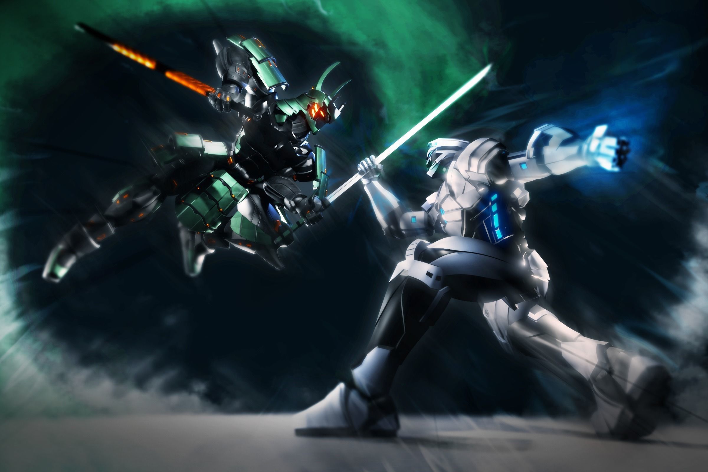  Samurai Robot asset Low-poly 3D model_6