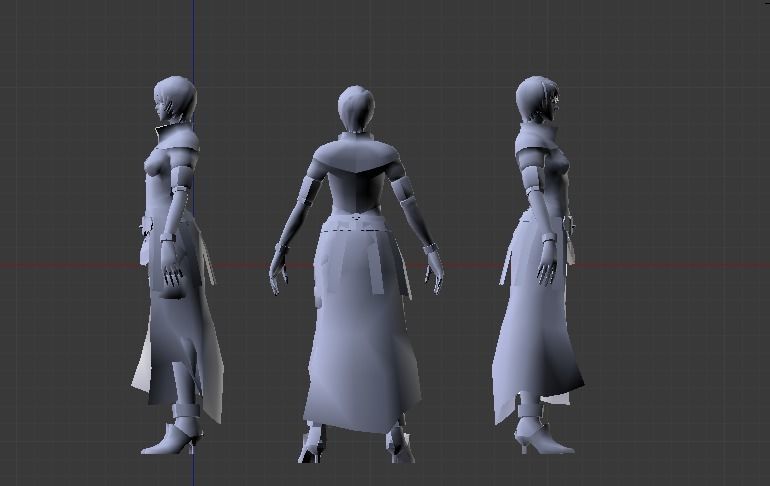 Elf Girl Low-poly 3D model_3