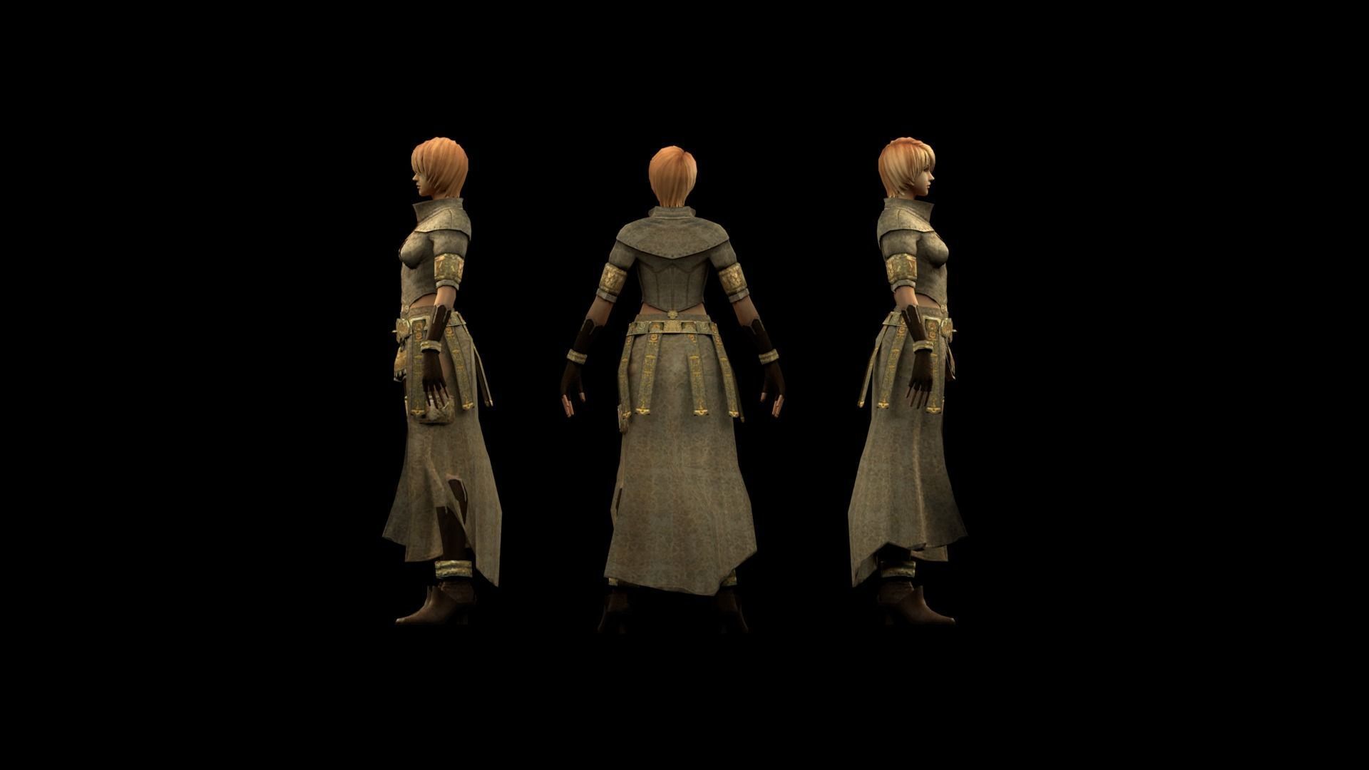 Elf Girl Low-poly 3D model_1