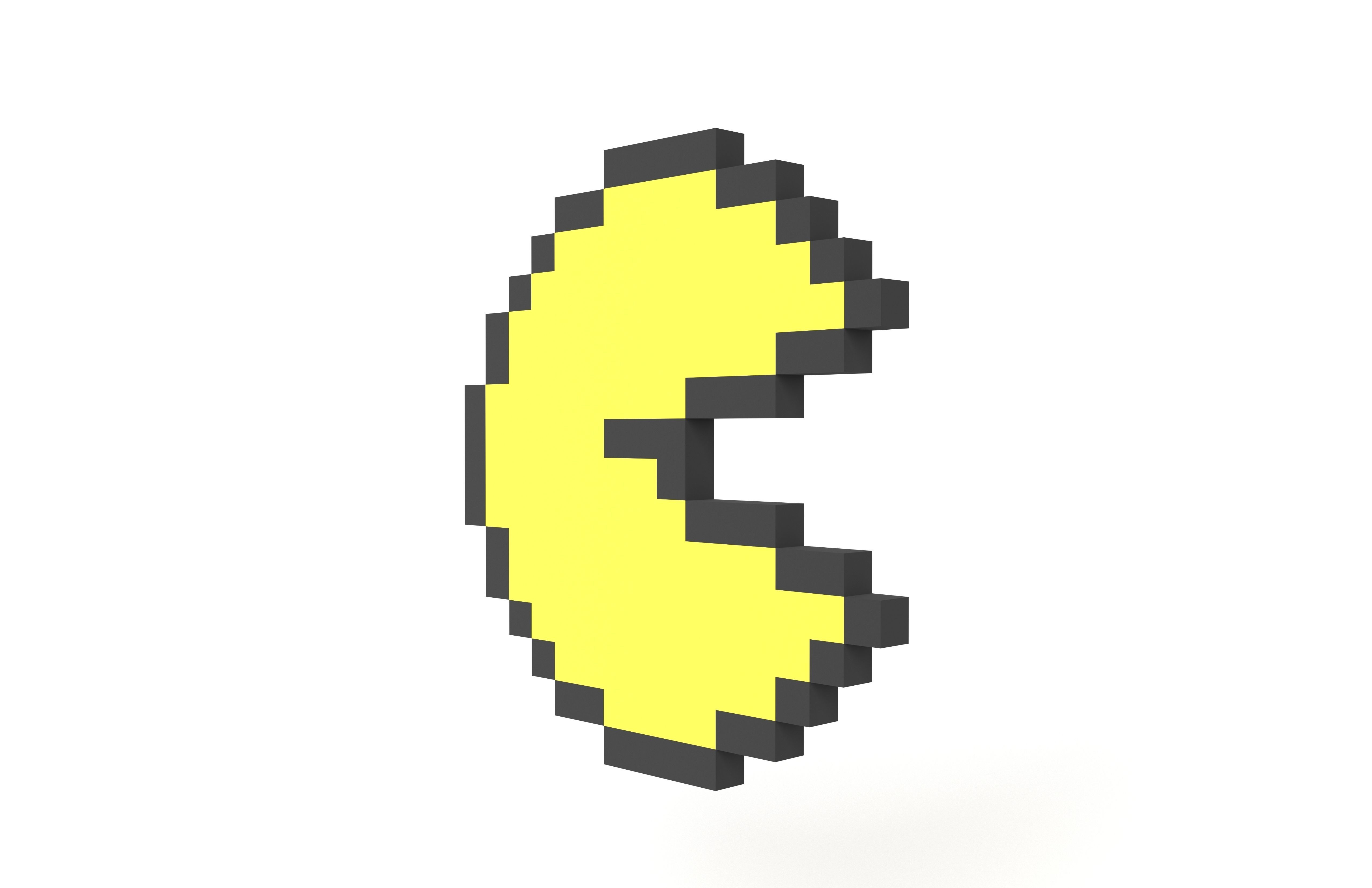 Pixel Pacman v1 001 Low-poly 3D model_2